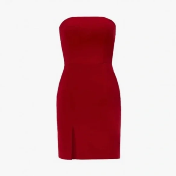 Nomi Fame 'Eva' Strapless Side Slit Mini Dress - Picture 1 of 8